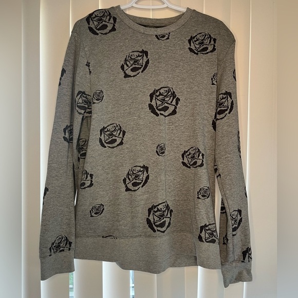 Jack & Jones Other - Jack & Jones Grey Rose Patterned Crewneck